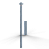 Barrier posts | Steel tube  60 x 2,5 mm | removable | without locking mechanism | hot-dip galvanized | with 2 eyelets